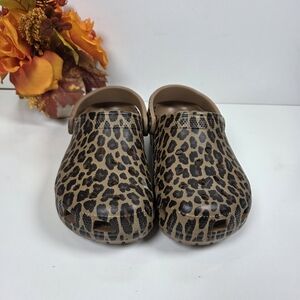 CROCS Women Leopard Print Slippers